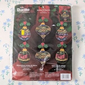 Bucilla Jeweled Ornaments Kit NEW 84950 Felt Sequin Craft 6 Piece Set Holiday